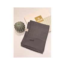 Aker Pamuk Monogram Dört Mevsim Şal Koyu Gri - 973 Koyu Gri - 973