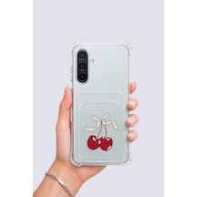 Samsung Galaxy Uyumlu A26 Kartlıklı Kiraz Desenli Kılıf Mh-hs2921-6422