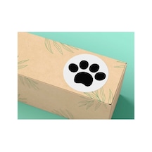 Siyah Paw Sticker Kedi Köpek Pati Pençe Beyaz Arkaplan Yuvarlak Mat Etiket Nero 3 Cm - 180 Adet Çok Renkli