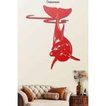 Yunus Balığı Metal Duvar Tablosu - Metal Duvar Sanatı - Kırmızı - 65 X 75 Cm