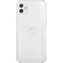 Samsung Galaxy Uyumlu A04e Kılıf Kamera Korumalı Kartlıklı Darbe Emici Özellikli Şeffaf Silikon Kapak