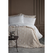 Çift Kişilik Madrid Bej Yatak Örtülü Nevresimli Set Bej