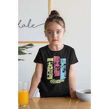 Sevbano Tasarım Power Puff Girls Baskılı Unisex Çizgi Film Çocuk Tişört Siyah
