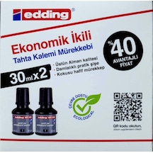 Edding Bt 30 Beyaz Yazı Tahtası Kalemi Yedek Mürekkep 2'li Kutu, Siyah