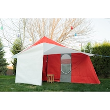 Zeycamping 3 Odalı Ve Mutfaklı Kamp Orman Dağcı Avcı 10 Kişilik Çadır Kırmızı