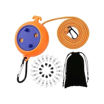 Ganzhoushop Turuncu Genişletilebilir Çamaşır İpi, 10m, Taşınabilir, Sarma Önleyici, Seyahat, Açık Hava, Banyo, Kamp, Açık Hava, Bahçe Veya Seyahat İçin Çamaşır İpi Çok Renkli