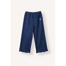 Defacto Fırfır Paçalı Kalp Nakışlı Wide Leg Pantolon Kız Bebek I3988a526wnnm33 Mavi-nm33