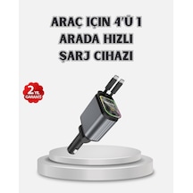 Araç Şarj 4 Portlu 66w Hızlı Şarjlı Led Işıklı 180 Dönebilir