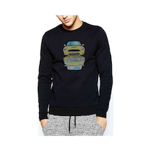 Mini Cooper S Baskılı Siyah Erkek Örme Sweatshirt Mini Cooper S Baskılı Siyah Erkek Örme Sweatshirt