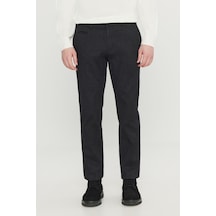 Premıum Altınyıldız Erkek Sıyah Pamuklu Slim Fit Dar Kesim Yan Cepli Armürlü Esnek Casual Pantolon Siyah