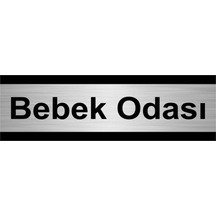 Bebek Odası 10x20cm Gümüş Renk Metal Yönlendirme Levhası