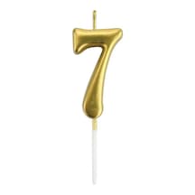 7 Yaş Gold Rakam Mum Altın Renk Doğum Günü Pasta Mumu Sarı Renkli