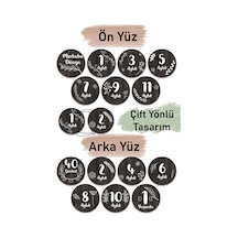 12 Aylık Ahşap Plak Seti Bebek Aylık Fotoğraf Kartları Bebek Hediyelik Hatıra Kartı