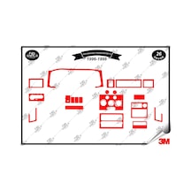Volkswagen Transporter T4 1996-1998 Torpido Konsol Trim Göğüs Maun Kaplama Set 26 Parça Kırmızı