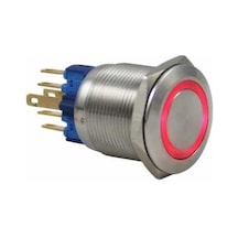 Drn422 22Mm Metal Kırmızı Ledli Anahtarlı Buton