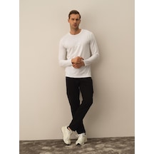 Xint Kırık Beyaz Modal Dokulu Slim Fit Uzun Kollu Tişört 502046