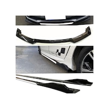 Renault Talisman 2015-2020 Beyaz Şeritli Renkli Ön Lip Ve Yan Marşpiyel Seti