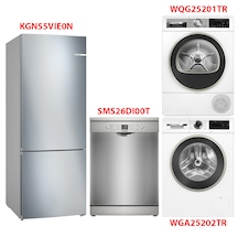 Bosch KGN55VIE0N - WGA25202TR - WQG25201TR - SMS26DI00T Beyaz Eşya 4'lü Set