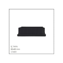 Plastik İç Tapa, Profil Tapası, Kare, Siyah, 80x80 Mm Siyah