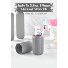 Gri Seyahat Tipi Diş Fırçası & Aksesuar Kutusu & Çok Amaçlı Saklama Kabı Çok Renkli