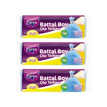 Güçlü Çöp Torbası Battal Boy 10'lu 72 X 95 Cm Üçlü Set
