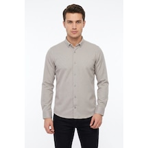 Advante Erkek Spor Slim Fit Uzun Kol Petek Dokulu Gömlek Bgl-st05483 Taş