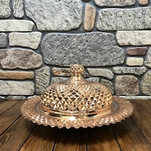 Piramit İşlemeli Bakır Pilavlık 35 Cm Bakır