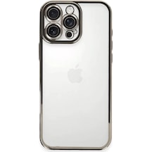 Newface Apple İphone 16 Pro Kılıf Razer Lensli Silikon - Titanyum Gri