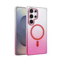Samsung Galaxy S23 Ultra Uyumlu Glossy Magsafe Kapak - Pembe
