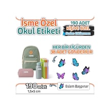 Kapbirhediye Okul Etiketi Isme Özel Kalem Defter Etiketi Kelebek Temalı 190 Adet Çok Renkli