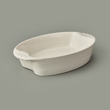 İpekk Porselen Derin Dik Fırın Kabı - Krem - 29x21 Cm Çok Renkli