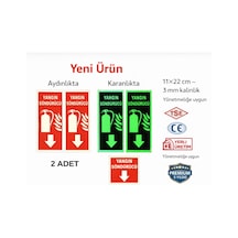 Fosforlu Yangın Söndürme Levhası 2 Adet Kolay Montaj Fosforlu Fotolümen İkaz Tabelası