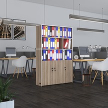 Kenzlife Klasör Dolabı Kilitli Alpdem Crd 175 120 30 Klasörlük Kitaplık Ofis Arkalıksız Çok Renkli