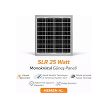 Slr 25 Watt Monokristal Güneş Paneli