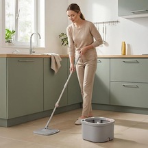 Deconox Cool Mop Temiz Ve Kirli Su Ayıran Otomatik Temizlik Seti - Su Tahliyeli, Paslanmaz Çelik Saplı Mikrofiber Kar