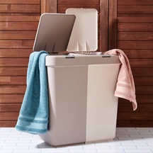 Duo Laundry Çamaşır Sepeti - Bej / Krem - 80 Lt Çok Renkli