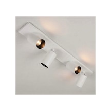Dörtlü Led Spot Tavan Avize Mat Beyaz 4lü Hareketli Başlıklı Ray Spot Lamba Os Ram Ampullü 1 Metre Mafsallı Tavan Aplik Gu10 Duy Modern Duvar Ve Tablo Üstü Aydınlatma Siyah