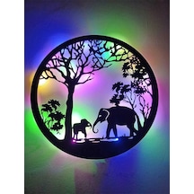 Dekor Treniled Işıklı Fil Ve Yavru Fil Dekorlu Gece Lambası