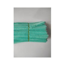 25 Adet Mint Yeşili Şönil, Çiçek Yapımına Uygun Tüylü Tel, 30 Cm 6 Mm