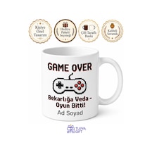 Bekarlığa Veda Gecesi Game Over Oyun Bitti Esprili Kupa Bardak Hediye Beyaz / Çok Renkli
