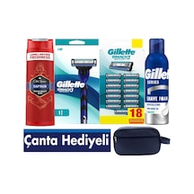 Mach3 Sport Makine+18 Yedek Bıçağı + 200ml Köpük +oldspice 400ml Şampuan +çanta