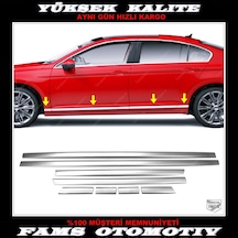 Vw Passat B8 Paslanmaz Krom Yan Kapı Çıtası 8 Prç 2014-2019 Arası