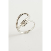 Oval - 8 - Metal Yüzük - Nazblsmm - Gümüş Rengi