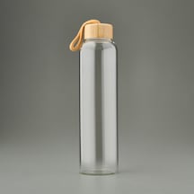 H2o Bambu Kapaklı Cam Matara - Şeffaf / Açık Kahverengi - 750 Ml Çok Renkli