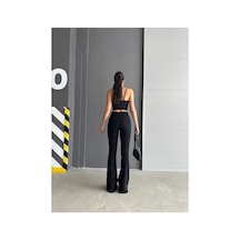 Woddi Siyah Çnr Kadın Yüksek Bel İspanyol Jeans Likralı Esnek Kot Pantolon Yeni Hsn-8