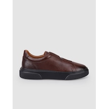 Harrow %100 Hakiki Deri Taba Lastikli Erkek Sneaker Taba