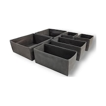 Antrasit 6'lı Çekmece İçi Düzenleyici Organizer Set - Çok Amaçlı Dolap İçi Kutu Seti Diğer