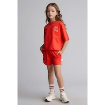 Defacto Sweatshirt Kumaşı 2li Takım Kız Çocuk H5745a826smrd44 Kırmızı-rd44