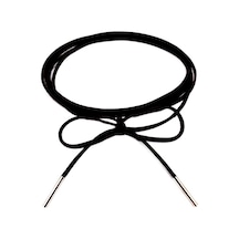 Siyah Renk Kadın Süet Bağcıklı Choker Kolye Renkli
