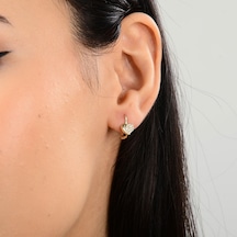 Goldkupe 14 Ayar Altın Taşlı Kalp J Küpe 2,22 Gr-2498